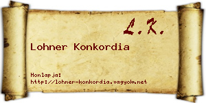 Lohner Konkordia névjegykártya